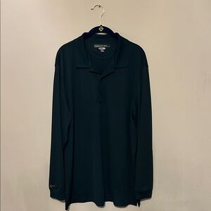 Greg Norman Collection Dark Blue Long Sleeve Polo